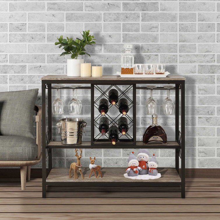 17 Stories Tooleville 7 Bottle Floor Wine Bottle & Glass Rack & Reviews